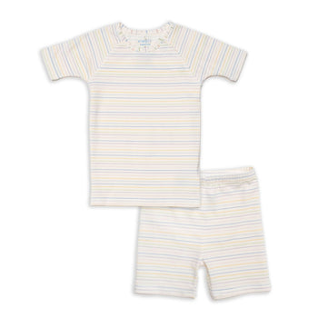 multi color stripe Cloudstretch™ magnetic kids pajama shortie set