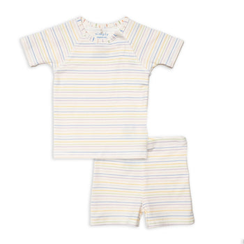 multi color stripe Cloudstretch™ magnetic toddler pajama shortie set