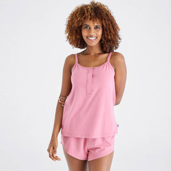 pink buff women's CloudStretch™ magnetic dream sleep tank + shorts pajama set