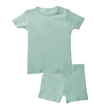 sprout organic cotton magnetic kids pajama shortie set