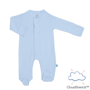 soft baby blue CloudStretch™ magnetic footie