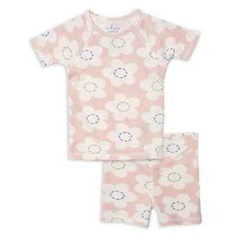 flower Cloudstretch™ magnetic toddler pajama shortie set