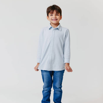 baby blue cotton magnetic oxford shirt